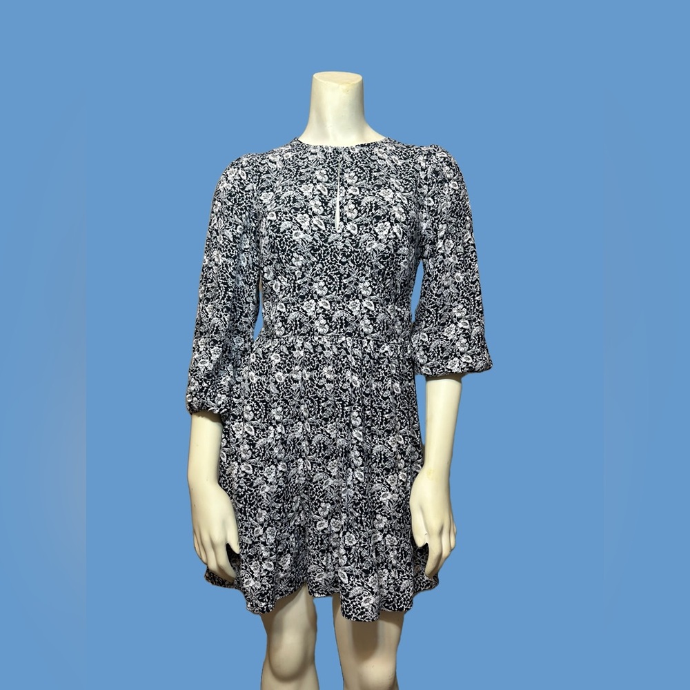 Banana Republic Black and White Tunic Dress with Bell Sleeves